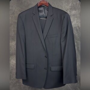 Michael Kors 46L Black 100% Wool Two Button Suit 36x30 Pants Classic Fit